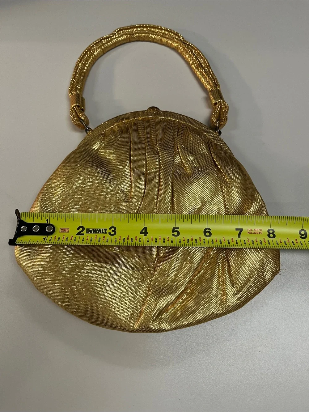 Garay Gold Lame Evening Bag /Clutch with Top Handle